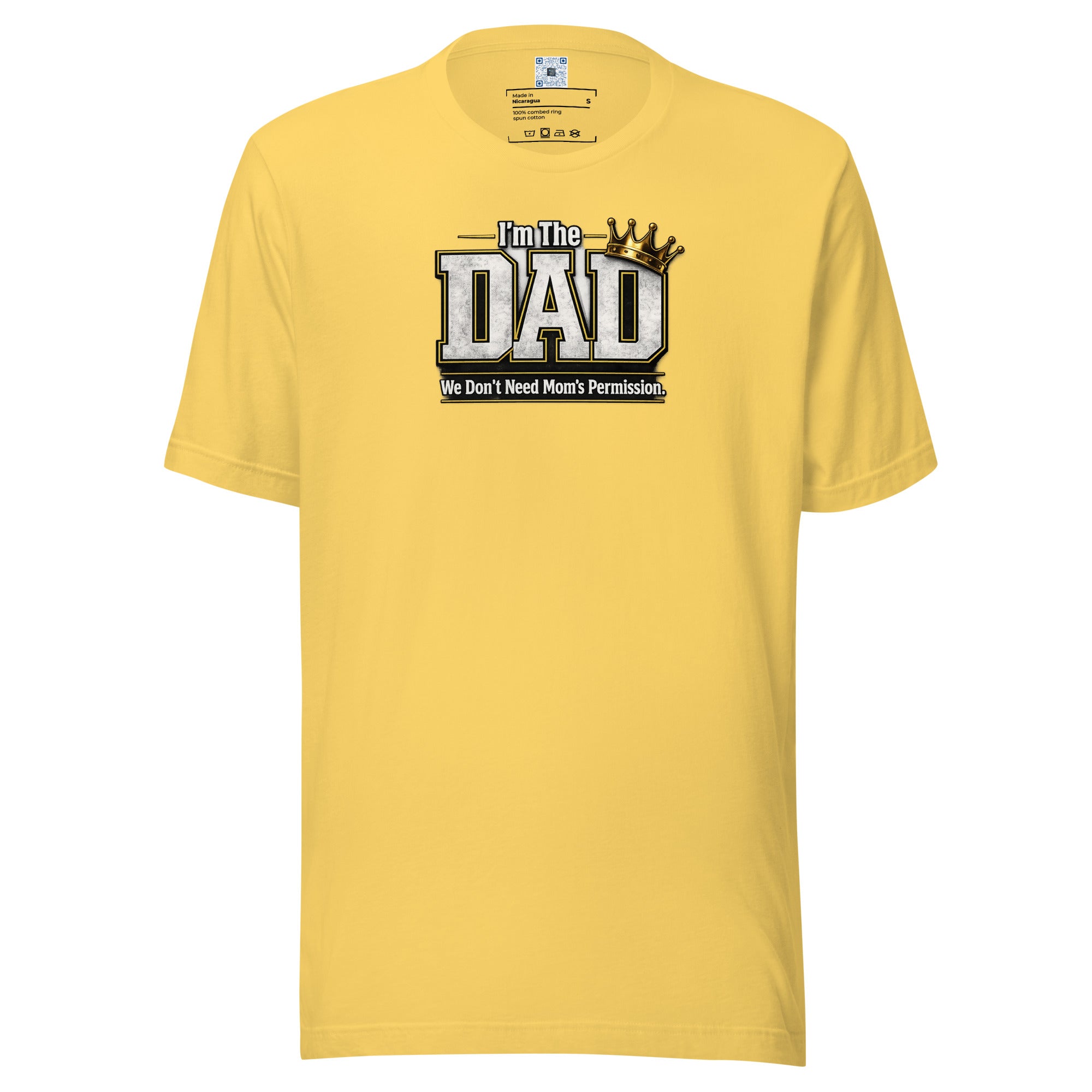 Dads Don't Need Permission graphic t-shirt featuring a bold Father's Day design celebrating confident dads, family leadership, and fatherhood with humor.
