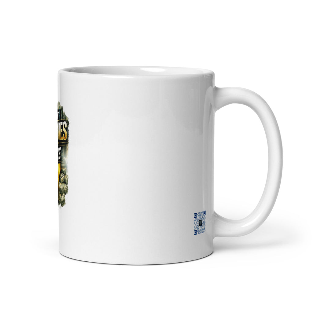 I Left 6 Figures to Make 7 coffee mug by Bee Original Designs, bold motivational statement.